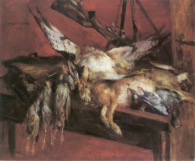 Hunting Still Life, Hare and Partridges by Lovis Corinth